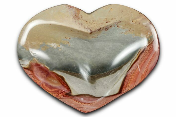 Polished Heart-Shaped Polychrome Jasper Dish - Madagascar #337205